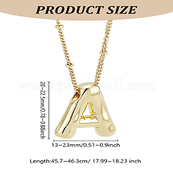 1 chaîne en laiton avec pendentifs en alliage de lettres&nbsp;NJEW-LP0001-41A-G