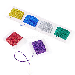 6 Stück 6 Farben 12-lagiges Polyester-Metallic-Stickgarn&nbsp;DIY-TAC0020-74