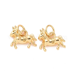 Colgante de latón unicornio rhinestone engastes&nbsp;KK-G435-17G