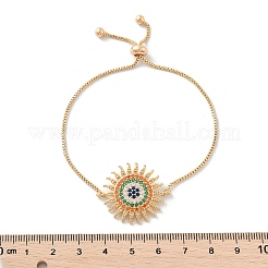 Sonnen-Armbänder aus Messing mit Mikropflaster und Zirkonia&nbsp;KK-R217-49G-01