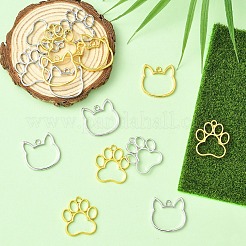 16 Stück 4 Stile Legierungsanhänger mit offener Rückseite&nbsp;FIND-YW0010-05