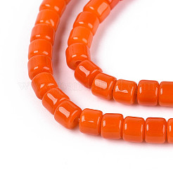 Chapelets de perles en verre opaque de couleur unie&nbsp;GLAA-N065-4x4mm-C03