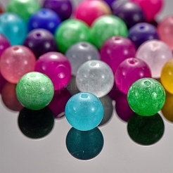 375pcs 15 Farben runde natürliche weiße Jadeperlen und elastischer Faden&nbsp;DIY-SZ0004-21