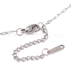 Anlaufgeschütztes gewebtes Netz/Gewebe mit Feder 201 Edelstahl Boho Anhänger Halsketten für Damen&nbsp;NJEW-G087-08P