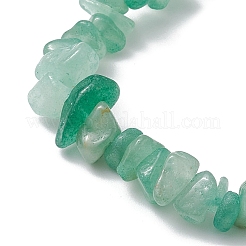 Galvanisierte Sechseckprisma-Stretcharmbänder mit Naturquarzsplitterperlen für Damen&nbsp;BJEW-JB10756