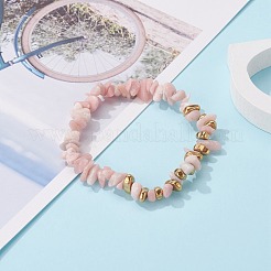 Braccialetti elasticizzati con perline di chip opale rosa naturale&nbsp;BJEW-JB06599-03