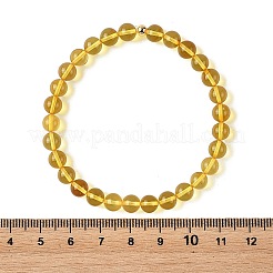 Pulseras elásticas de cuentas de ámbar natural de 6 mm para mujer&nbsp;BJEW-JB14240-01