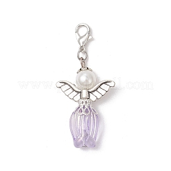 Decorazioni pendenti in vetro e perle finte in plastica ABS con angelo tulipano&nbsp;HJEW-JM03595