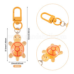 3 ciondolo a forma di tartaruga in resina&nbsp;HJEW-TA0001-39C
