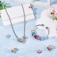 8 stücke 2 arten legierung strass europäischen perlen&nbsp;FIND-TA0010-84