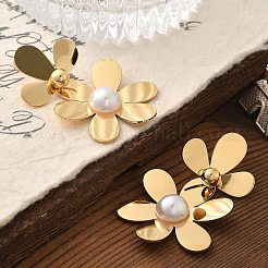 304 Edelstahl Blumen Ohrstecker für Damen&nbsp;STAS-Z112-22G