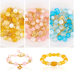3 Sets 3 Stile DIY Bunte Malerei Perlen & Legierung Anhänger & Link & Perlenkappen Schmuck Zubehörse Kits&nbsp;DIY-TA0011-60