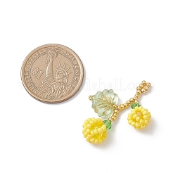 Beeren- und Blattanhänger aus Glasperlen&nbsp;PALLOY-MZ01114