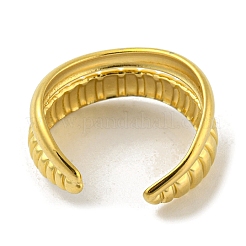 Bague de manchette ouverte à double ligne en acier inoxydable 304&nbsp;RJEW-C067-18G