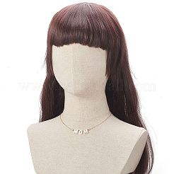 Collana con ciondolo mamma parola conchiglia naturale con catene portacavi in ottone dorato per la festa della mamma&nbsp;NJEW-JN04151-01