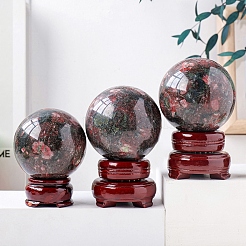 Natürliche Rhodonit-Kristallkugel-Display-Dekorationen&nbsp;PW-WG27983-02