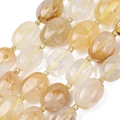 Quartz hématoïde jaune naturel/fils de perles de quartz guérisseur doré&nbsp;G-G453-D15-01