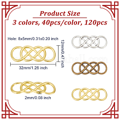 Fascini del connettore della lega di 120pcs 3 colori&nbsp;FIND-OC0002-52