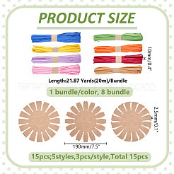 15 Stück Papierkarten mit Blumenstrickkorb&nbsp;DIY-WR0005-48