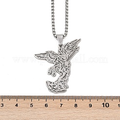 201 Edelstahl-Halsketten mit Anhänger „Erzengel St. Michael“&nbsp;NJEW-K283-10P