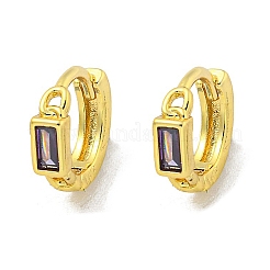 Orecchino a cerchio in zirconi cubici micro pavè di ottone&nbsp;EJEW-C088-37G