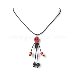 Halskette mit Anhänger aus gewachster Baumwollkordel mit Halloween-Motiv&nbsp;NJEW-TA00208