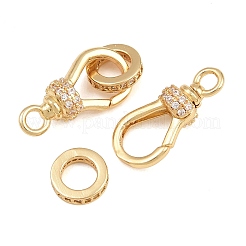 Anelli a molla in ottone con micro pavé di zirconi cubici trasparenti&nbsp;X-CU-CBA8264-05G
