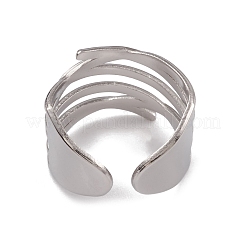 Bagues de manchette ouvertes creuses en acier inoxydable 304 anti-ternissement pour femmes&nbsp;RJEW-G285-20P