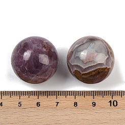 Cuentas esféricas de ágata con encaje de amatista natural&nbsp;G-H325-02