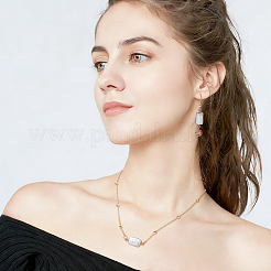 5 pz di perle d'acqua dolce naturali Keshi con maglie rettangolari e ciondoli&nbsp;FIND-HS0002-63