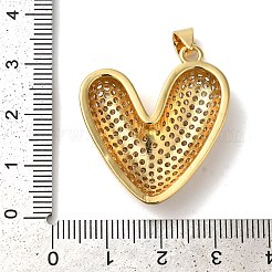 Placage de crémaillère en laiton micro pavé pendentifs en zircone cubique claire&nbsp;KK-K345-11G