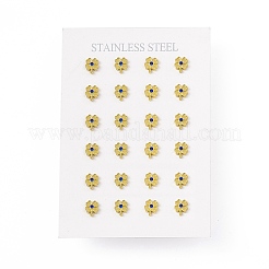 Boucles d'oreilles clous trèfle strass&nbsp;EJEW-P212-24G-02