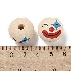 Perles européennes en bois imprimées&nbsp;WOOD-G022-06D