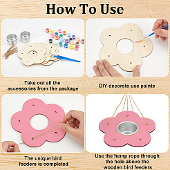 Blumen-DIY-Vogelhäuschen aus Holz&nbsp;DIY-WH0504-215