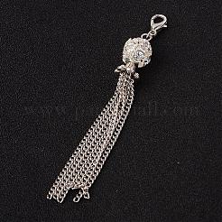 Perles laiton strass pompon pendentif décoration&nbsp;HJEW-JM00192