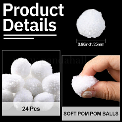24 Stück weicher Woll-Pompomball&nbsp;DIY-SC0031-31A-03