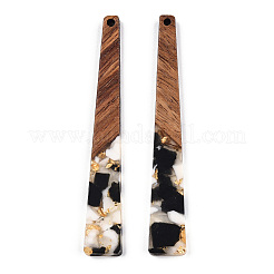 Grands pendentifs en résine translucide et bois de noyer&nbsp;RESI-TAC0017-46-D04