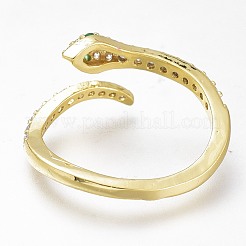 Verstellbare Messing Micro Pave Zirkonia Schlangenmanschettenringe&nbsp;ZIRC-I049-36