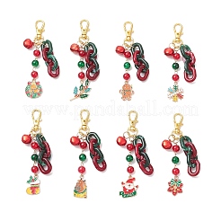 Décorations suspendues en alliage émaillé et verre sur le thème de Noël&nbsp;HJEW-JM03733