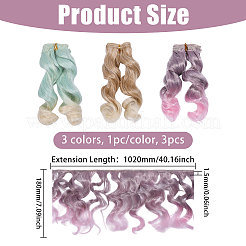 3 Stück Puppenhaare aus Hochtemperaturfaser in 3 Farben&nbsp;DIY-GL0006-25