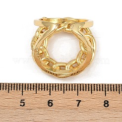 Anelli per polsini da donna in ottone con micro pavé di zirconi cubici&nbsp;RJEW-F186-04G