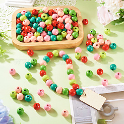 240pcs 6 couleurs perles en bois naturel&nbsp;WOOD-TA0002-74E