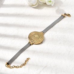 Bracelets Saint-Benoît en acier inoxydable 304 pour femmes&nbsp;BJEW-K295-01A-GP
