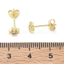Orecchini a bottone in ottone con pavé di zirconi cubici&nbsp;KK-CBA98BA-22G