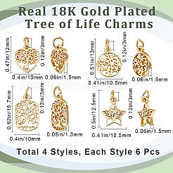 24 Stück Messing-Charms im 4-Stil mit Rack-Beschichtung&nbsp;KK-BBC0009-10