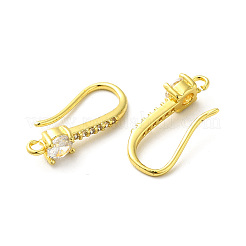 Ganci per orecchini in ottone con zirconi cubici trasparenti&nbsp;X-ZIRC-R112-01G