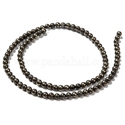 Natürliche Pyrit Perlen Stränge&nbsp;G-L031-4mm-01