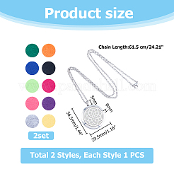 Kit fai da te di collane con ciondolo diffusore di oli essenziali in acciaio inossidabile&nbsp;STAS-FI0001-05