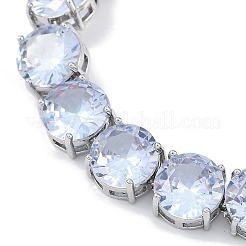 Pulseras de cadena de circonio cúbico con micro pavé de latón chapado en estante&nbsp;BJEW-P341-06B-P