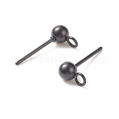 Ohrstecker-Beschläge aus 304er Edelstahl mit Kugeln&nbsp;STAS-G099-09B